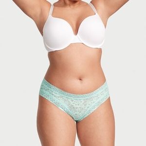 Victoria's Secret Lace Cheeky Panty Opal Blue XS NEW